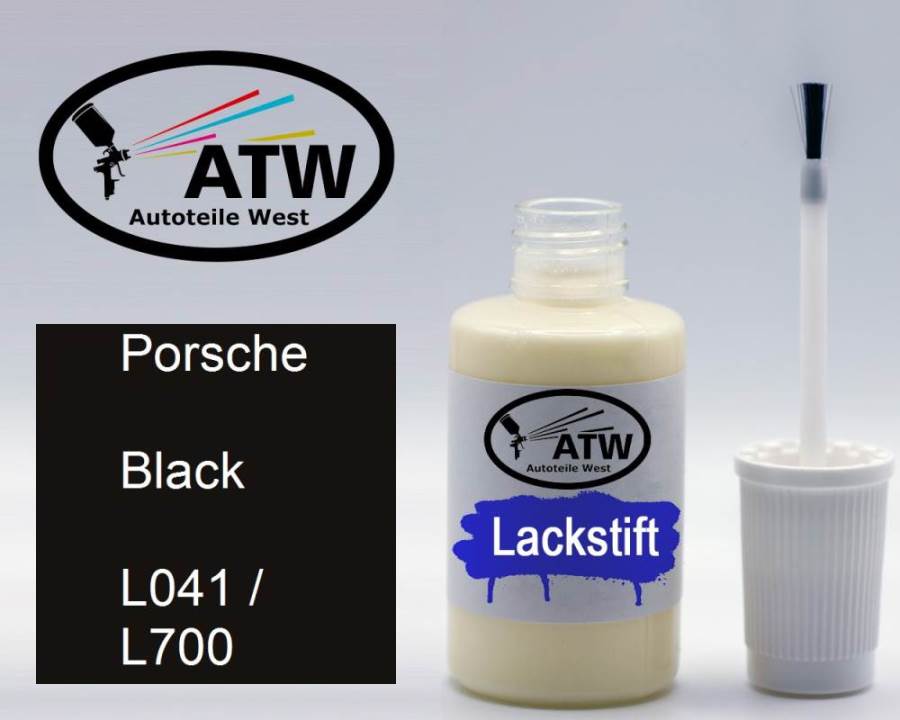 Porsche, Black, L041 / L700: 20ml Lackstift, von ATW Autoteile West.